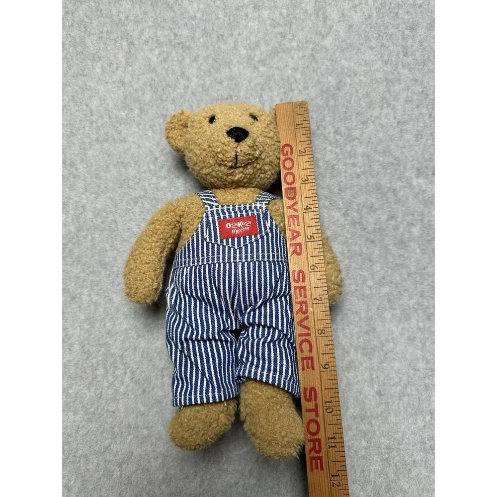 Vintage OshKosh B'Gosh TEDDY BEAR Plush Striped Engineer Overalls  11